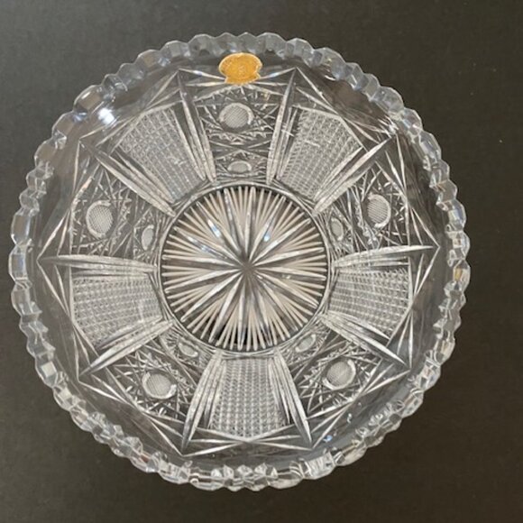 Beautiful Vintage Bardejov Bohemian Queen's Lace Crystal Tapered Candy Dish/Bowl - Picture 4 of 4